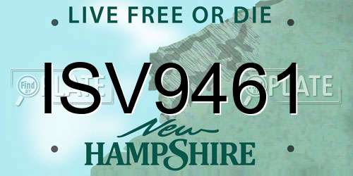 ISV9461 New Hampshire License Plate