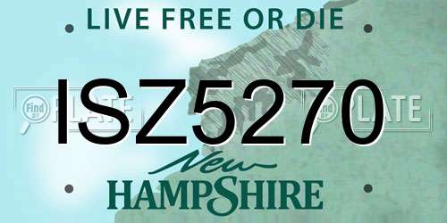 ISZ5270 New Hampshire License Plate
