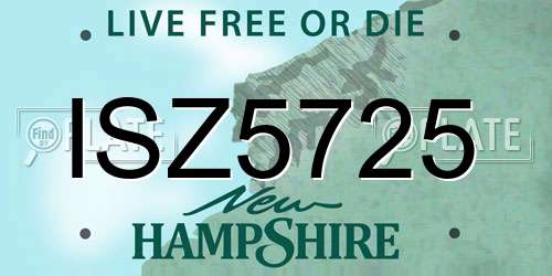 ISZ5725 New Hampshire License Plate