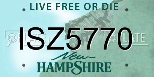 ISZ5770 New Hampshire License Plate