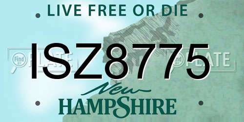 ISZ8775 New Hampshire License Plate