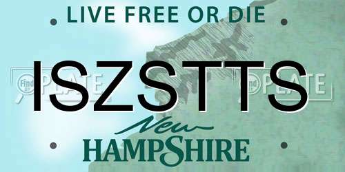 ISZSTTS New Hampshire License Plate