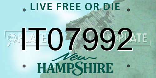 IT07992 New Hampshire License Plate