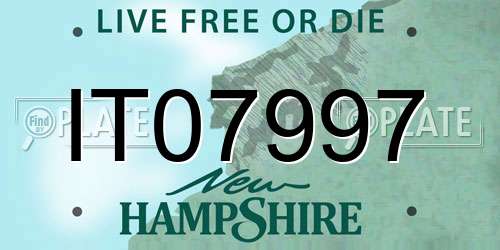 IT07997 New Hampshire License Plate