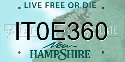IT0E360 New Hampshire License Plate
