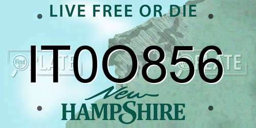 IT0O856 New Hampshire License Plate