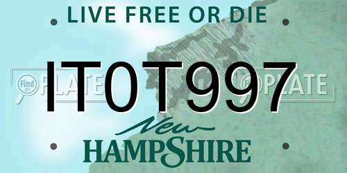 IT0T997 New Hampshire License Plate