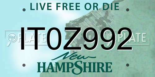 IT0Z992 New Hampshire License Plate