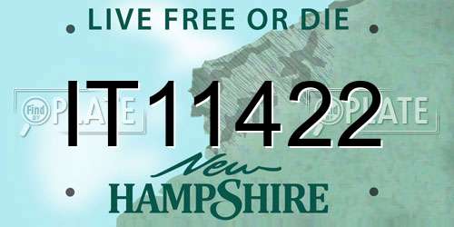 IT11422 New Hampshire License Plate