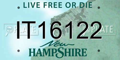 IT16122 New Hampshire License Plate