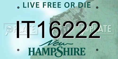 IT16222 New Hampshire License Plate
