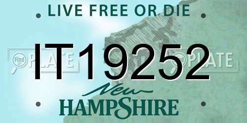 IT19252 New Hampshire License Plate