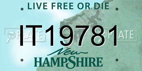 IT19781 New Hampshire License Plate