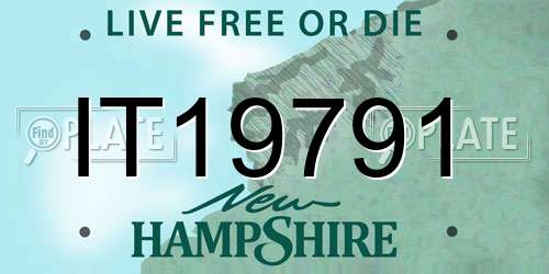 IT19791 New Hampshire License Plate