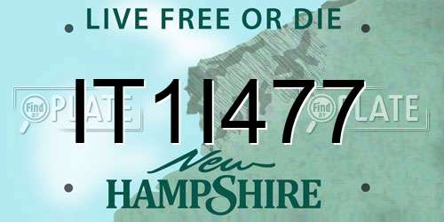 IT1I477 New Hampshire License Plate