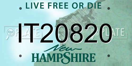 IT20820 New Hampshire License Plate
