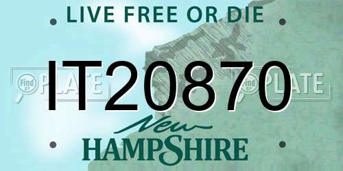 IT20870 New Hampshire License Plate