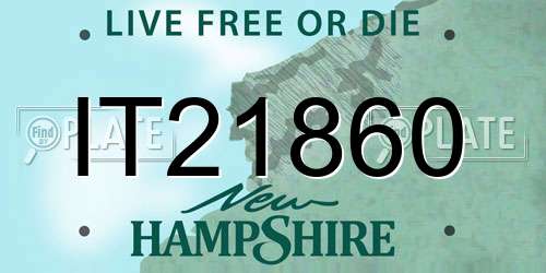 IT21860 New Hampshire License Plate