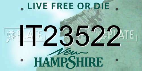 IT23522 New Hampshire License Plate