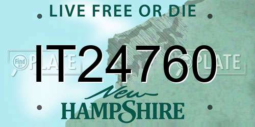 IT24760 New Hampshire License Plate
