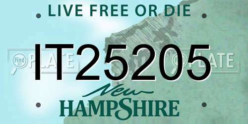 IT25205 New Hampshire License Plate