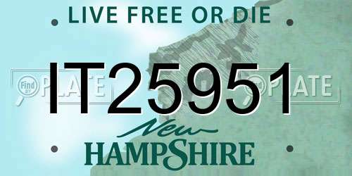 IT25951 New Hampshire License Plate