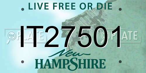 IT27501 New Hampshire License Plate