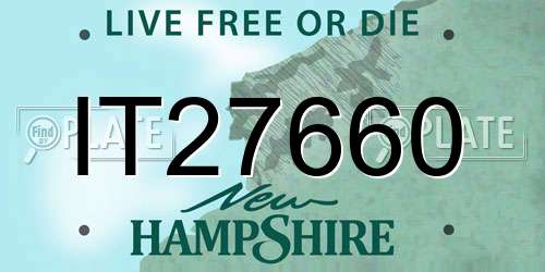 IT27660 New Hampshire License Plate