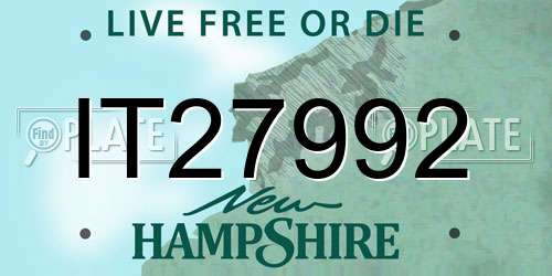 IT27992 New Hampshire License Plate