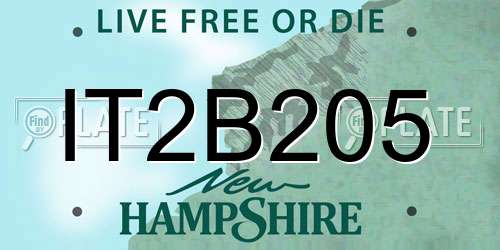 IT2B205 New Hampshire License Plate