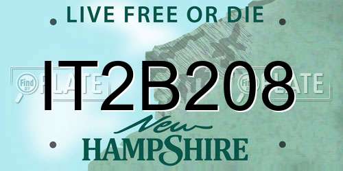 IT2B208 New Hampshire License Plate