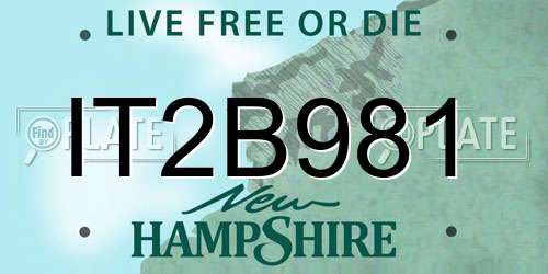 IT2B981 New Hampshire License Plate