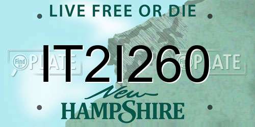 IT2I260 New Hampshire License Plate