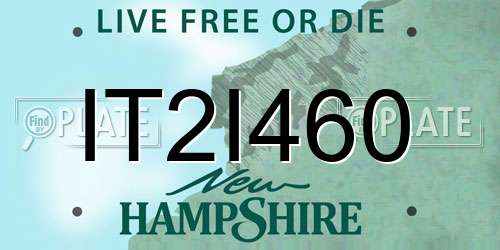 IT2I460 New Hampshire License Plate