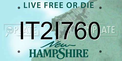 IT2I760 New Hampshire License Plate