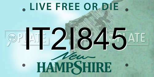 IT2I845 New Hampshire License Plate