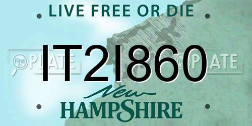 IT2I860 New Hampshire License Plate