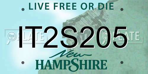 IT2S205 New Hampshire License Plate