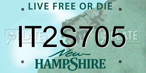 IT2S705 New Hampshire License Plate
