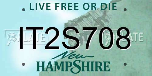IT2S708 New Hampshire License Plate