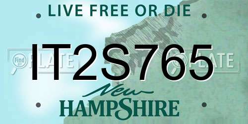 IT2S765 New Hampshire License Plate