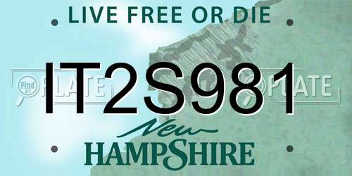 IT2S981 New Hampshire License Plate