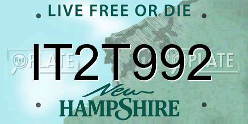 IT2T992 New Hampshire License Plate