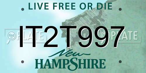 IT2T997 New Hampshire License Plate
