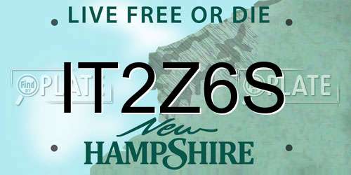 IT2Z6S New Hampshire License Plate