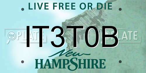IT3T0B New Hampshire License Plate