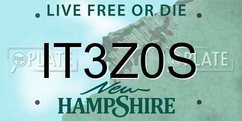 IT3Z0S New Hampshire License Plate