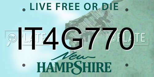 IT4G770 New Hampshire License Plate