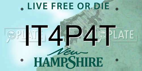 IT4P4T New Hampshire License Plate