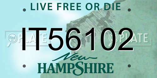 IT56102 New Hampshire License Plate